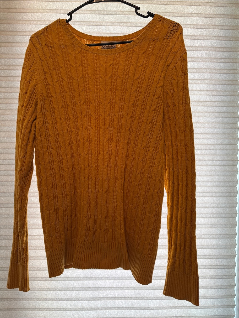 St John's Bay women's knit sweater Jurassic Gold crew neck size XL